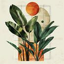 Tropische Pflanzen und geometrische Formen von Poster Art Shop Miniaturansicht