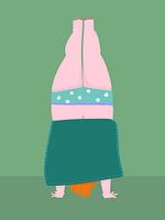 Woman does handstand with dress on