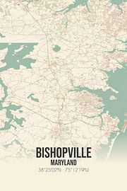 Vintage map of Bishopville (Maryland), USA. by Prints of Place