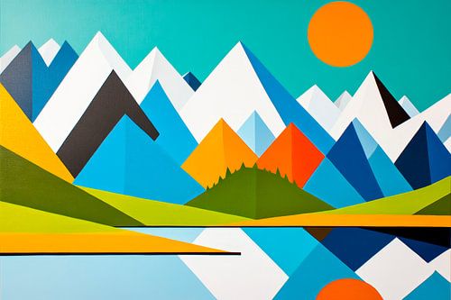 Berglandschap in levendige kleuren