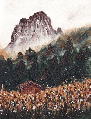 Parmi les fleurs sauvages dans les Dolomites sur Samantha Tang Studios