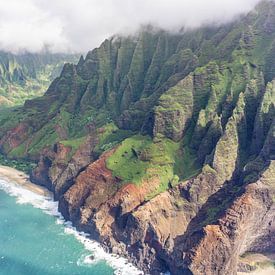 Uitzicht over de Na Pali Coast van Kauai van Reis Genie
