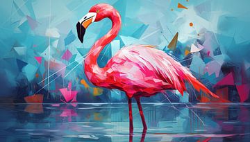 Abstract flamingo panorama by TheXclusive Art