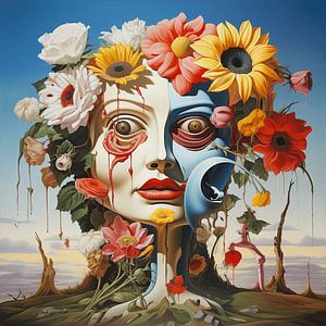 Surreal Blumen Gesichter Landschaft Melancholie Märchen