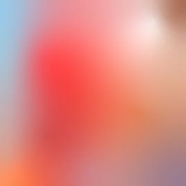 Retro 70er Jahre Neon Kunst. Abstrakter Farbverlauf in Hellblau, Rot, Orange, Lila. von Dina Dankers