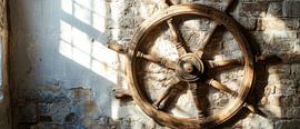 Steuerrad an Wand von Poster Art Shop