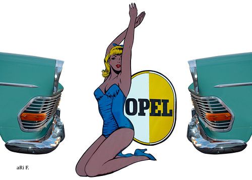 Pin-up Girl auf Opel Rekord P2 von aRi F. Huber