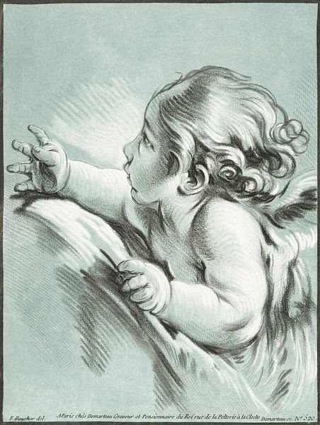 Putto, engeltje, Gilles Demarteau (ca. 1756–1776) van Atelier Liesjes