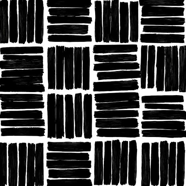 Minimalist line structure - Abstract black and white pattern by Niphion Art