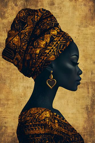 Beauté afrocentrique élégante : culture et force dans le silence