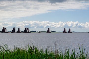 Skûtsje zeilen Friesland van Henk Alblas