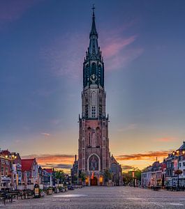 Delft - Nouvelle église à l'aube sur Rene Siebring
