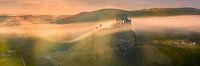 Panoramic sunrise Corfe Castle, Dorset by Henk Meijer Photography thumbnail
