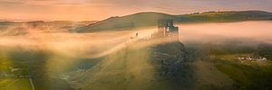 Sonnenaufgang mit Panoramablick Corfe Castle, Dorset