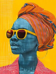 Buntes Porträt einer afrikanischen Frau