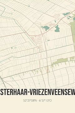 Vintage landkaart van Westerhaar-Vriezenveensewijk (Overijssel) van Rezona