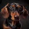 The dachshund with glasses by Mysterious Spectrum