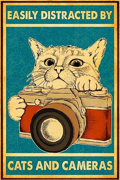 Caméra de chat vintage par Maria Blair