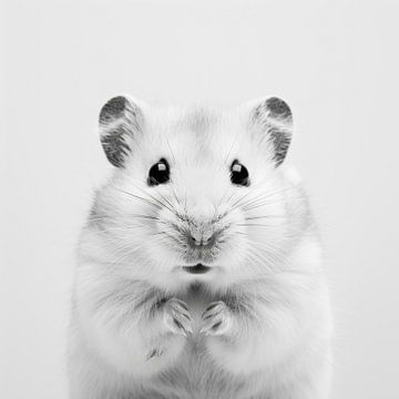 Hamster in zwart-wit van Poster Art Shop