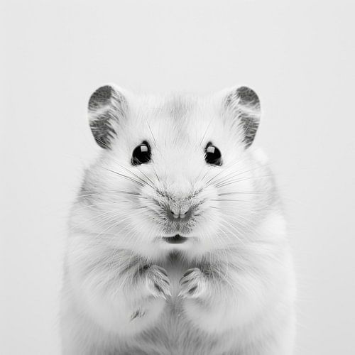 Hamster in zwart-wit