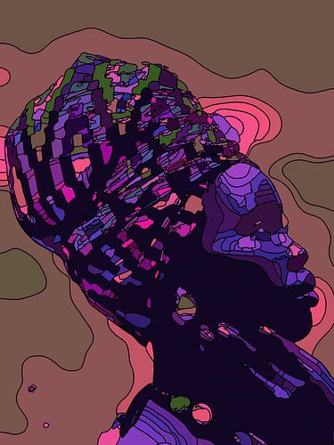 Afrikaanse Vrouw met hoofddoek