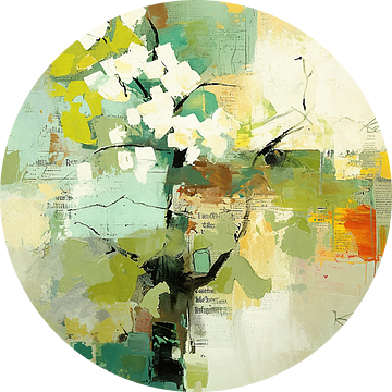 Abstracte Bloem decor van Abstract Schilderij