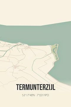 Alte Karte von Termunterzijl (Groningen) von Rezona