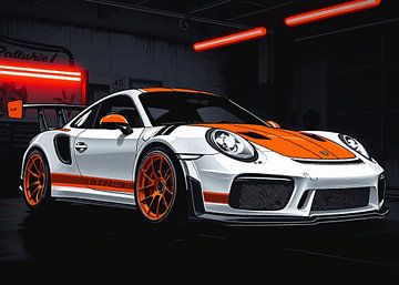 Porsche 911 GT3 RS White Orange by MIROKKU
