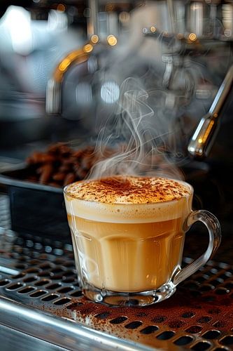 drink a cup of coffee or cappuccino
