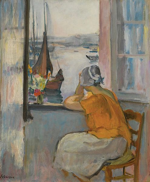 L&#039;Île d&#039;Yeu, fenêtre sur le port (1919) par Peter Balan