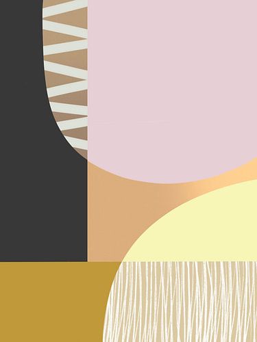 Abstract Geometric Shapes Lilac Dark Grey by Bohomadic Studio