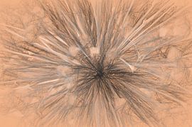 Abstract in zandkleuren met zwart en wit