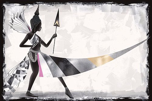 Art Deco Vrouw in Monochroom met Goud