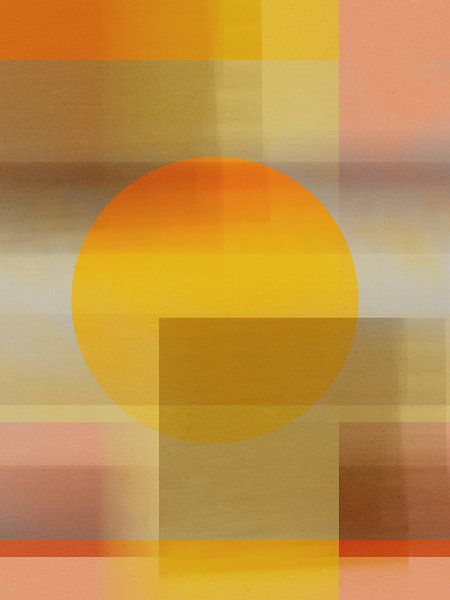 Scandinavische minimalistische geometrische kunst in retro neonkleuren van Dina Dankers