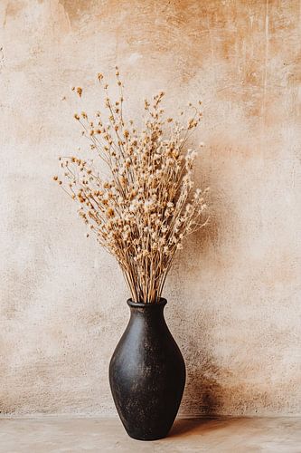 Elegante vaas met droogbloemen