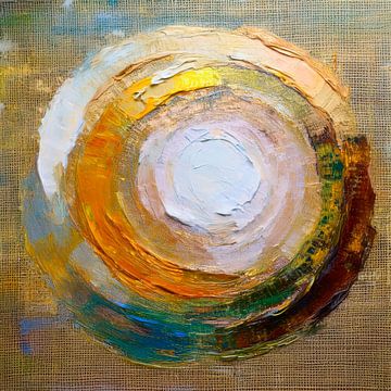 Modern Abstract - Serie Cirkels op linnen - 8 van Studio Pieternel