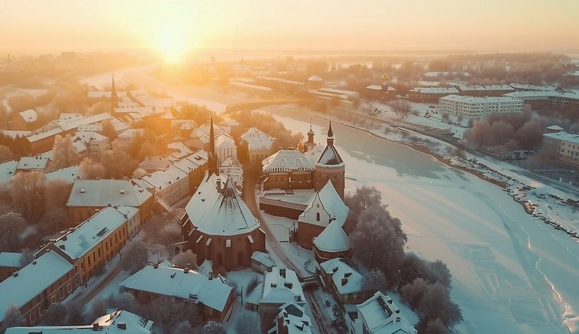 Lichtstralen door kerkramen van fernlichtsicht