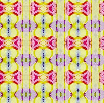 abstract geometric pattern retro yellow by Claudia Gründler