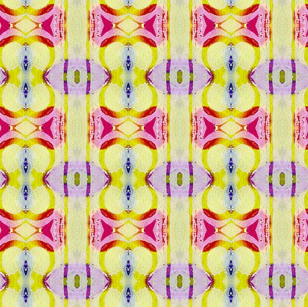 abstract geometric pattern retro yellow by Claudia Gründler