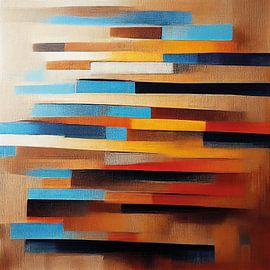 Verloren Momenten in blauw, bruin en gele tinten