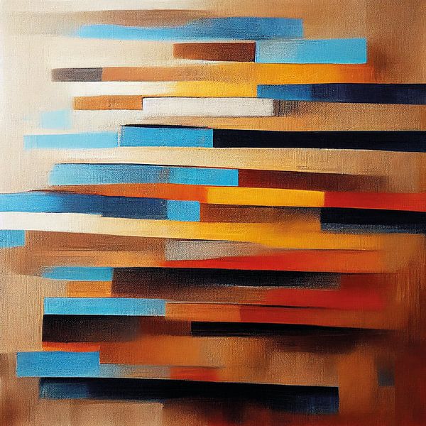 Lost Moments in Blau-, Braun- und Gelbtönen von Color Square