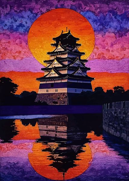 Osaka Castle Twilight Evening by MIROKKU