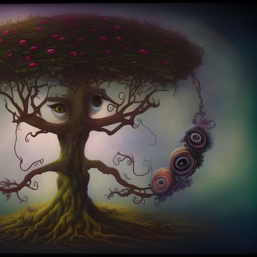 I Spy With My Big Eye - Surreal Tree AI Art