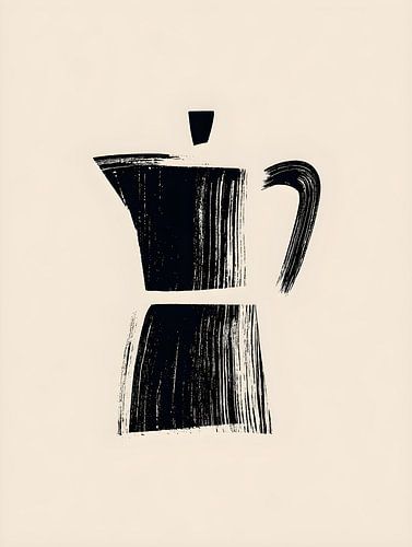 Mocha pot in a minimalist brush shape