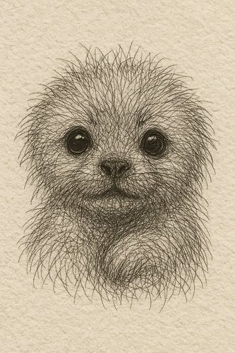 Draad portret jonge zeehond (baby kamer pup zacht vacht schattig klein diertje)