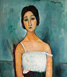 Christina door Amedeo Modigliani. Portret van een jonge vrouw. van Dina Dankers
