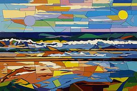 Day and Night: the sun and moon on the horizon in a geometric tidal cycle by Dirk van der Ven