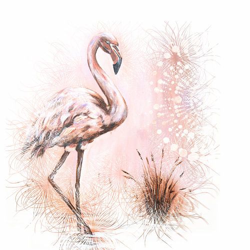 Flamingo ludique sur Greta Lipman