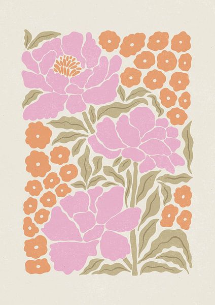 Retro Peonies by Katarzyna Gąsiorowska