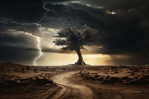 Dramatische Landschaft im Sturm